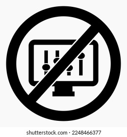 Icon no settings. Do not adjust the monitor. Do not change settings. Easy installation. Vector icon.