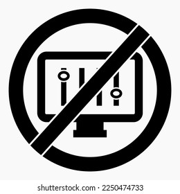 Icon no settings. Do not adjust the monitor. Do not change settings. Easy installation. Vector icon.