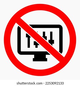Icon no settings. Do not adjust the monitor. Do not change settings. Easy installation. Vector icon.