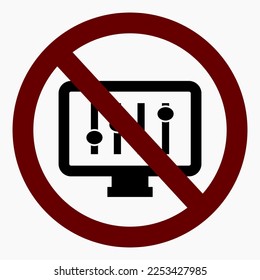 Icon no settings. Do not adjust the monitor. Do not change settings. Easy installation. Vector icon.