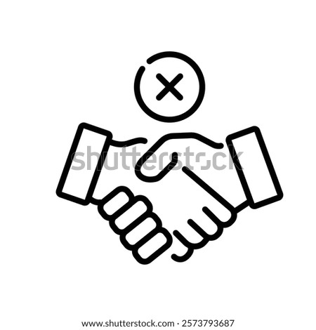 icon no shaking hands  no making agreements