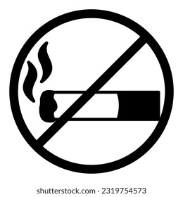  icon no smoking, prohibited, no tobacco. The concept of smoking addiction. Contour, vector