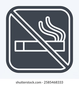 Icon No Smoking. related to Public symbol. glyph style. design editable