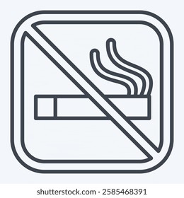 Icon No Smoking. related to Public symbol. line style. design editable