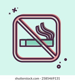 Icon No Smoking. related to Public symbol. MBE style. design editable