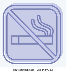 Icon No Smoking. related to Public symbol. two tone style. design editable