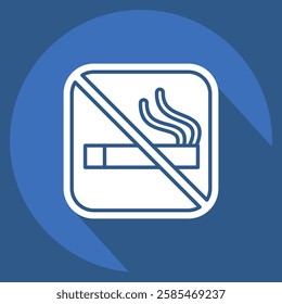 Icon No Smoking. related to Public symbol. long shadow style. design editable