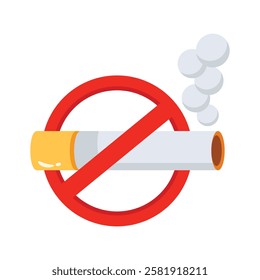 Icon of no smoking sign promoting health and anti smoking initiatives.