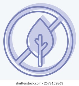 Icon No Tabacco. related to Vape symbol. two tone style. design editable