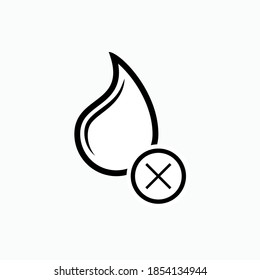 Icon : No Water. Symbol Without Oil - Vector, Sign for Design, Presentation, Website or Apps Elements.
