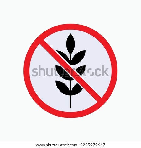 Icon No Wheat. Out of Stock Grain. Famine, Starving Symbol. Sign of Food Crisis.