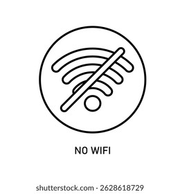 Ícone sem Wi-Fi, isolado contra um fundo limpo.