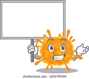 An icon of nobecovirus mascot design style bring a board