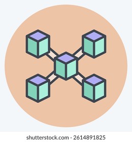 Icon Node. related to Cryptocurrency symbol. color mate style
