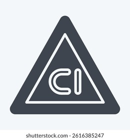 Icon Non Chlorine Bleach. related to Fabric symbol. glyph style. design editable