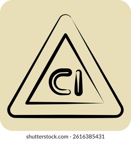 Icon Non Chlorine Bleach. related to Fabric symbol. hand drawn style. design editable