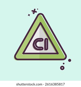 Icon Non Chlorine Bleach. related to Fabric symbol. MBE style. design editable