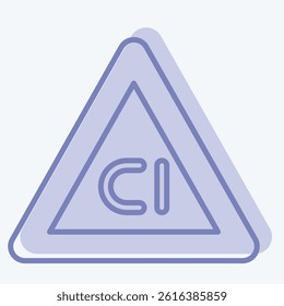 Icon Non Chlorine Bleach. related to Fabric symbol. two tone style. design editable