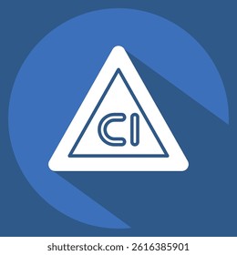 Icon Non Chlorine Bleach. related to Fabric symbol. long shadow style. design editable
