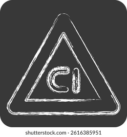 Icon Non Chlorine Bleach. related to Fabric symbol. chalk Style. design editable