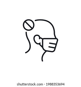 Symbol für nicht obligatorischen Schutzmaske - Vektorgrafik