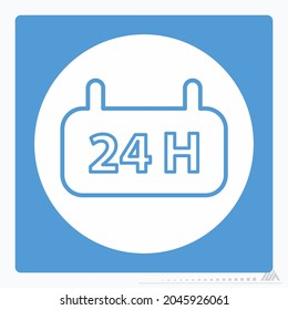 Icon Non Stop - White Moon Style - Simple illustration, Editable stroke, Design template vector, Good for prints, posters, advertisements, announcements, info graphics, etc.