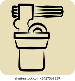 Icon Noodle. related to Picnic symbol. hand drawn style. simple design editable. simple illustration