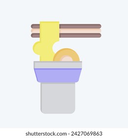 Icon Noodle. related to Picnic symbol. flat style. simple design editable. simple illustration