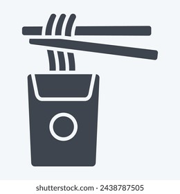 Icon Noodles. related to Japan symbol. glyph style. simple design illustration.