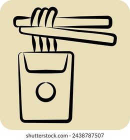Icon Noodles. related to Japan symbol. hand drawn style. simple design illustration.