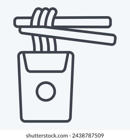 Icon Noodles. related to Japan symbol. line style. simple design illustration.