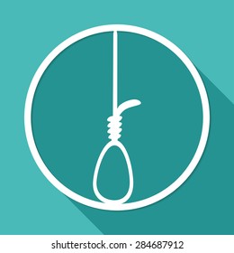 Icon Noose on white circle with a long shadow