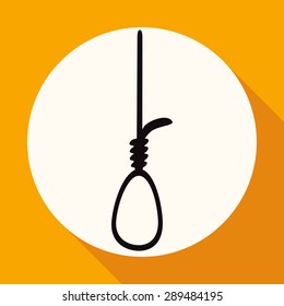 Icon Noose on white circle with a long shadow