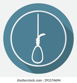 Icon Noose on white circle with a long shadow
