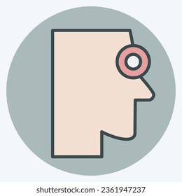 Icon Nose Pain. related to Body Ache symbol. color mate style. simple design editable. simple illustration