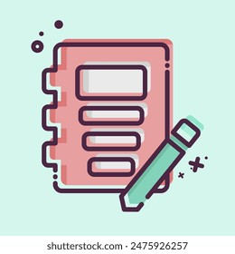 Icon Note Book. related to Book symbol. MBE style. simple design illustration