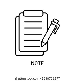 Icon a note, isolated against a clean background.