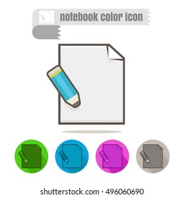 icon Notebook colorful design vector on white background