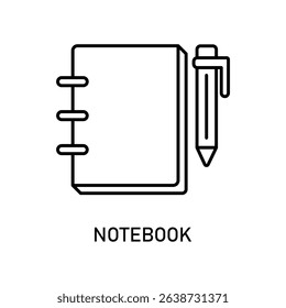 Icon a notebook, isolated against a clean background.