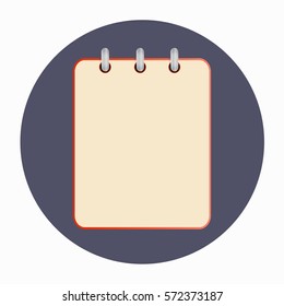 Icon of notebook on blue background