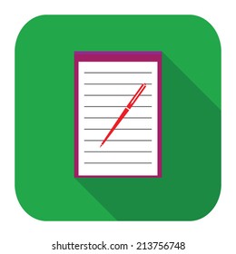 Icon notebook and pen