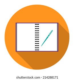 Icon notebook and pen 