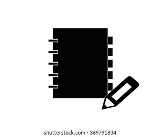 Icon notebook with a pencil. Vector.