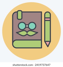 Icon Notebook. related to Hipster symbol. color mate style. simple design editable. simple illustration