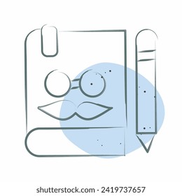 Icon Notebook. related to Hipster symbol. Color Spot Style. simple design editable. simple illustration