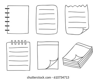 icon notebook thin line hand drawn vector set art illustration