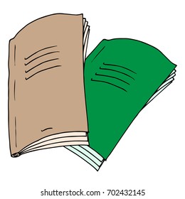 Icon of the notebook. Two magazines. Notebooks for notes. School copybook. Vector illustration.