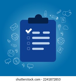Icon of notepad board check list goals plan check mark vector illustration paper with checkbox of plan