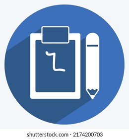 Icon Notepad. suitable for Web Interface symbol. long shadow style. simple design editable. design template vector. simple symbol illustration