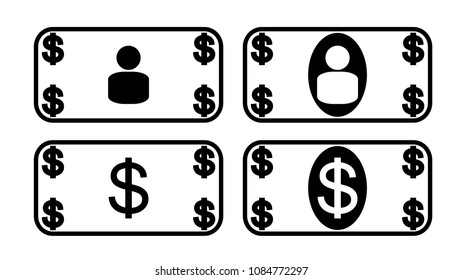 Icon Notes with Dollar Symbol. Vector Illustration.